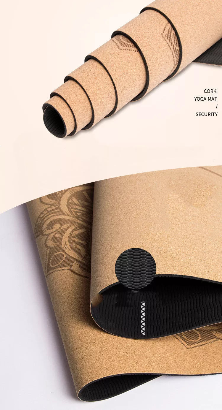 Cork Yoga Mat with double-sided non-slip surface for enhanced stability during yoga