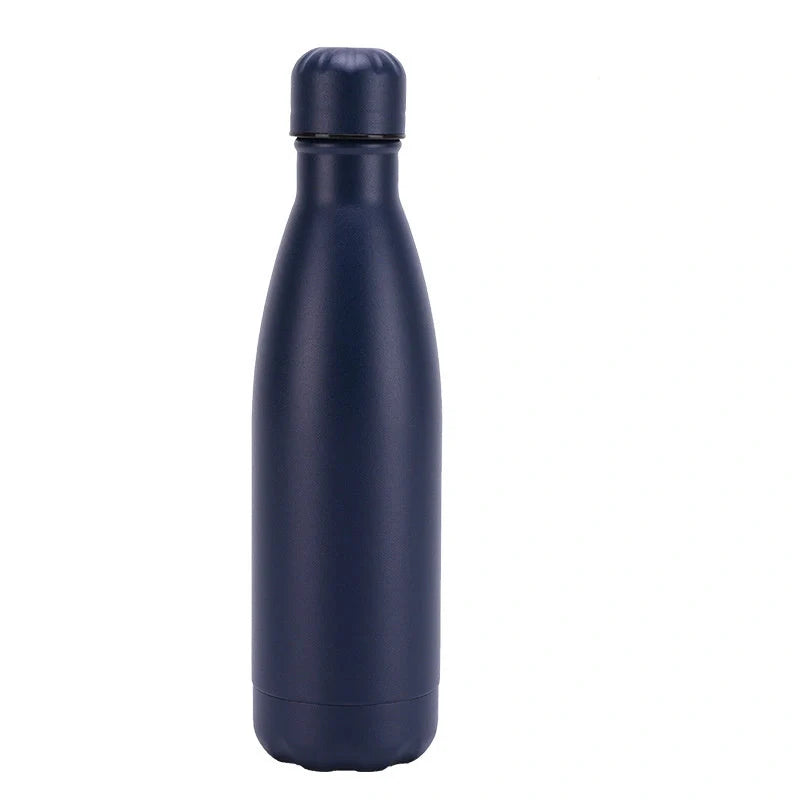 Stainless steel vacuum insulated water bottle with rubber painted surface in various colors