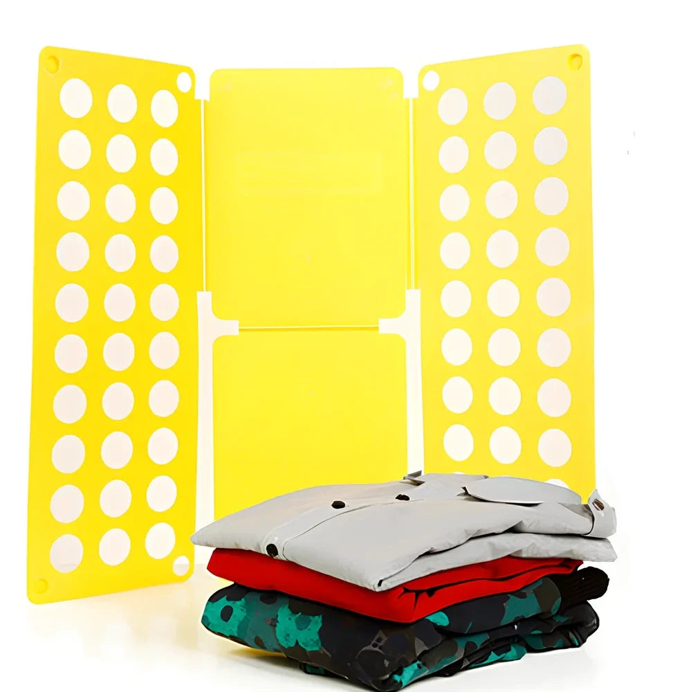 Adjustable clothes folding board showing 40x48cm and 68x57cm sizes with PP+PE construction