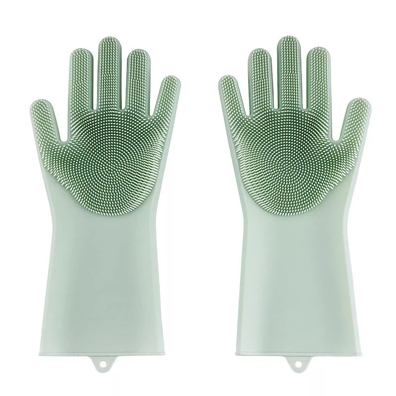 Silicone dishwashing gloves in multiple colors, high temperature resistant up to 320°F