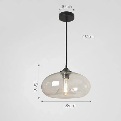Nordic Modern Loft Pendant Lamp with adjustable height and glass body in various colors