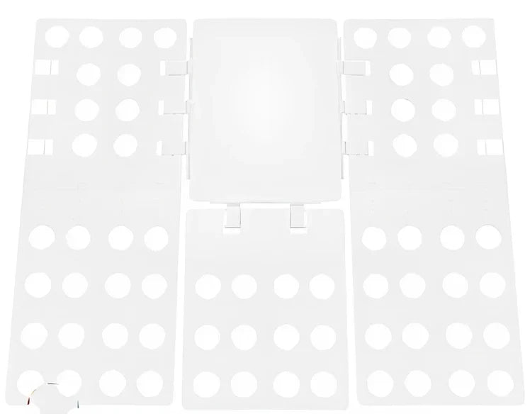 Adjustable clothes folding board showing 40x48cm and 68x57cm sizes with PP+PE construction