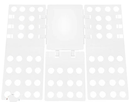 Adjustable clothes folding board showing 40x48cm and 68x57cm sizes with PP+PE construction