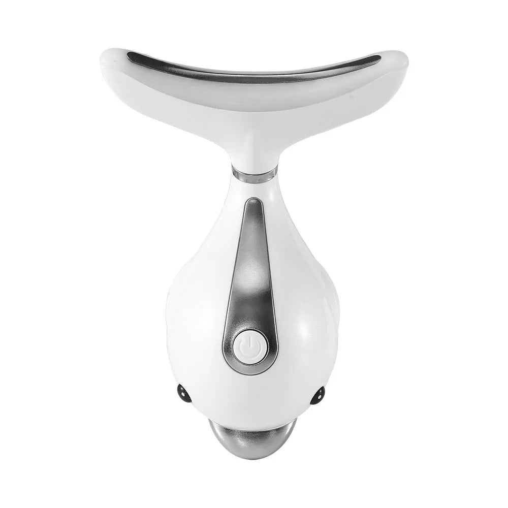 White neck massager for neck wrinkles, 120 x 83 x 50 mm, ABS and PC housing, USB rechargeable