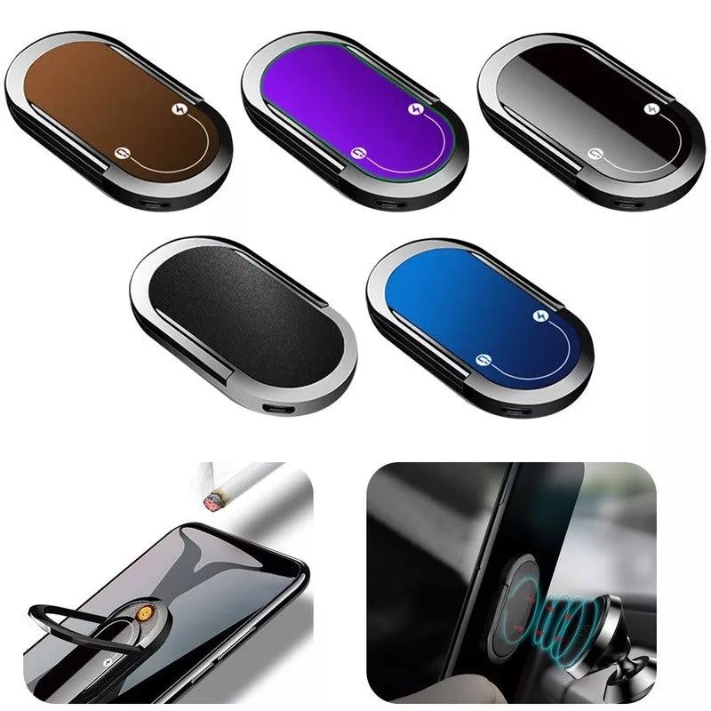 USB plasma lighter with mobile phone holder in multiple colors
