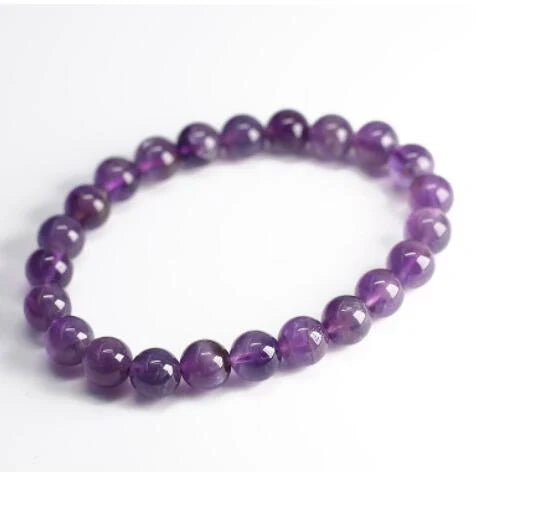 Natural Fantasy Amethyst Bracelet with adjustable string and 6mm-16mm genuine crystal beads