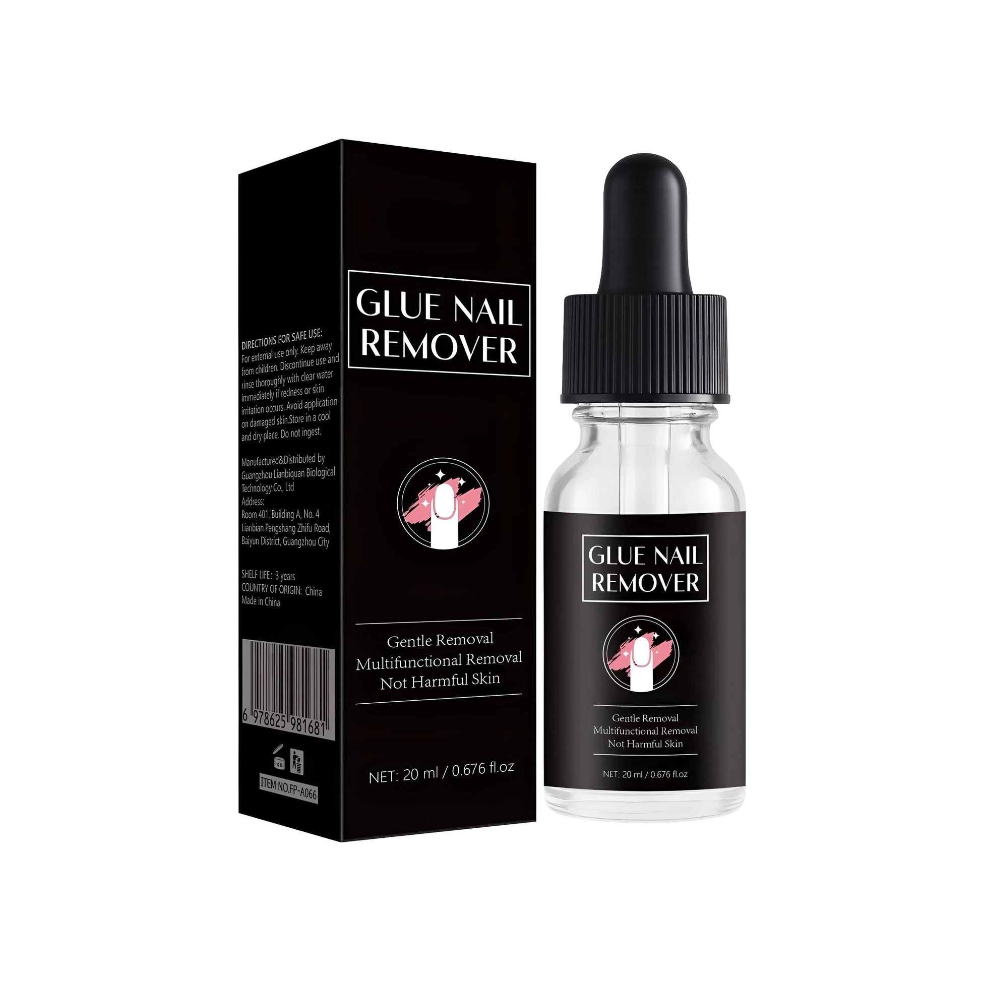 20ml bottle of FP-A066 specification nail glue remover for skin and nails