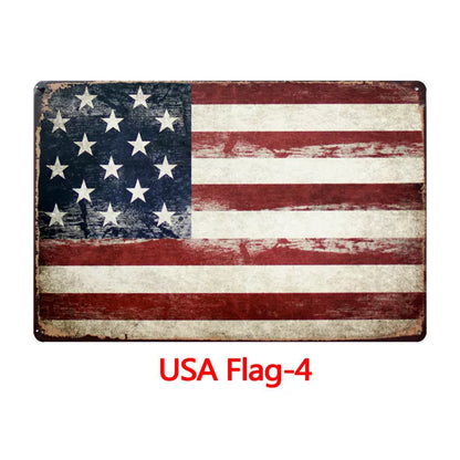 Retro tin painting wall decoration with American nostalgia theme, 30x20cm