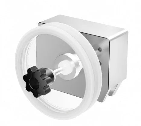 Ultrasonic cleaning machine with digital display, tank, and a single-slot bracket for holding discs or PCBs.