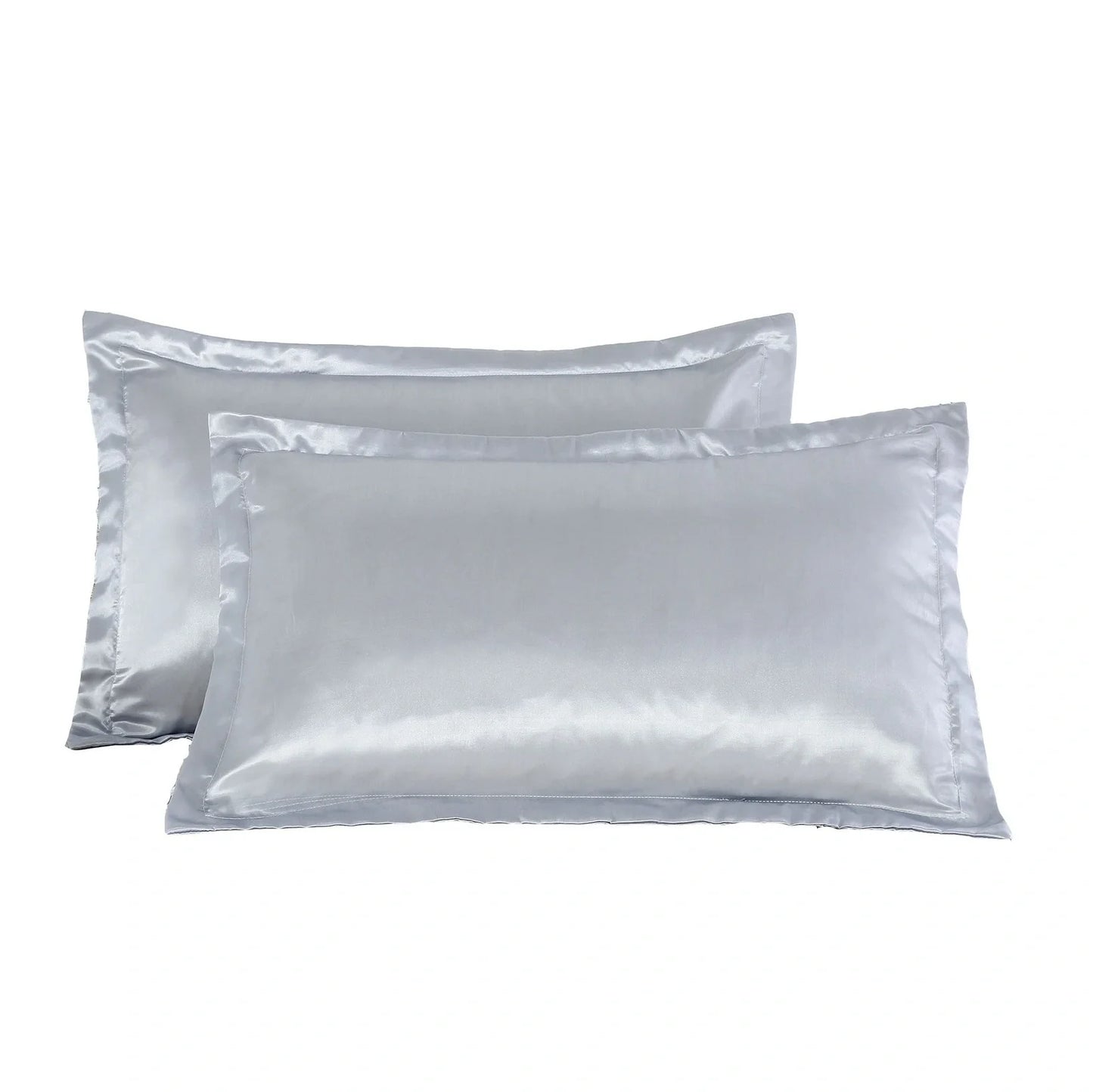 Pure colour imitation silk pillowcase in selected colour showing smooth polyester fabric texture
