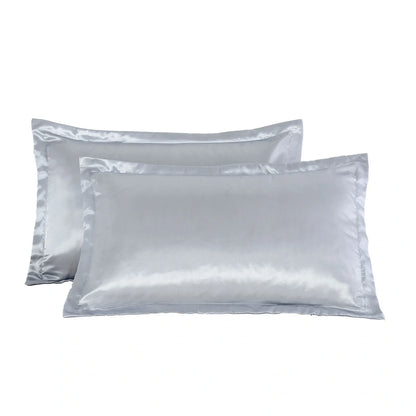 Pure colour imitation silk pillowcase in selected colour showing smooth polyester fabric texture