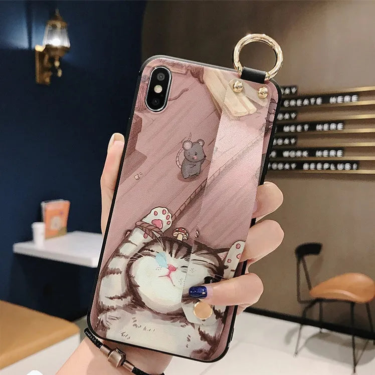 Samsung Galaxy phone case with built-in bracket holder in back cover style