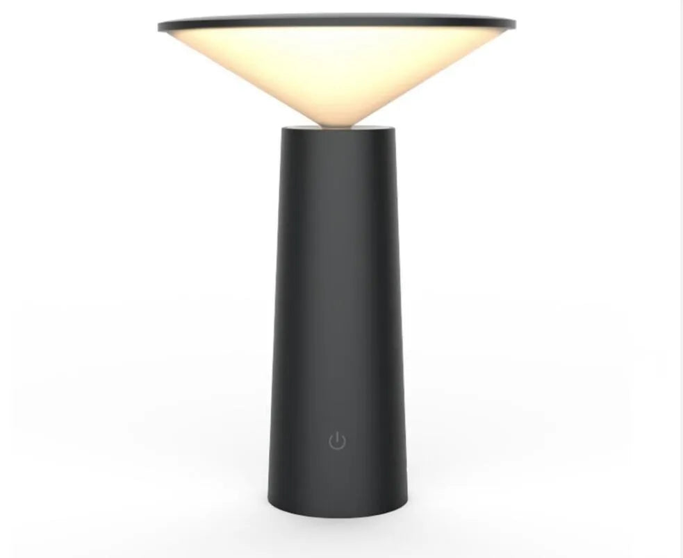 Black or white USB LED table lamp with touch sensor, flip head, and adjustable lighting for reading