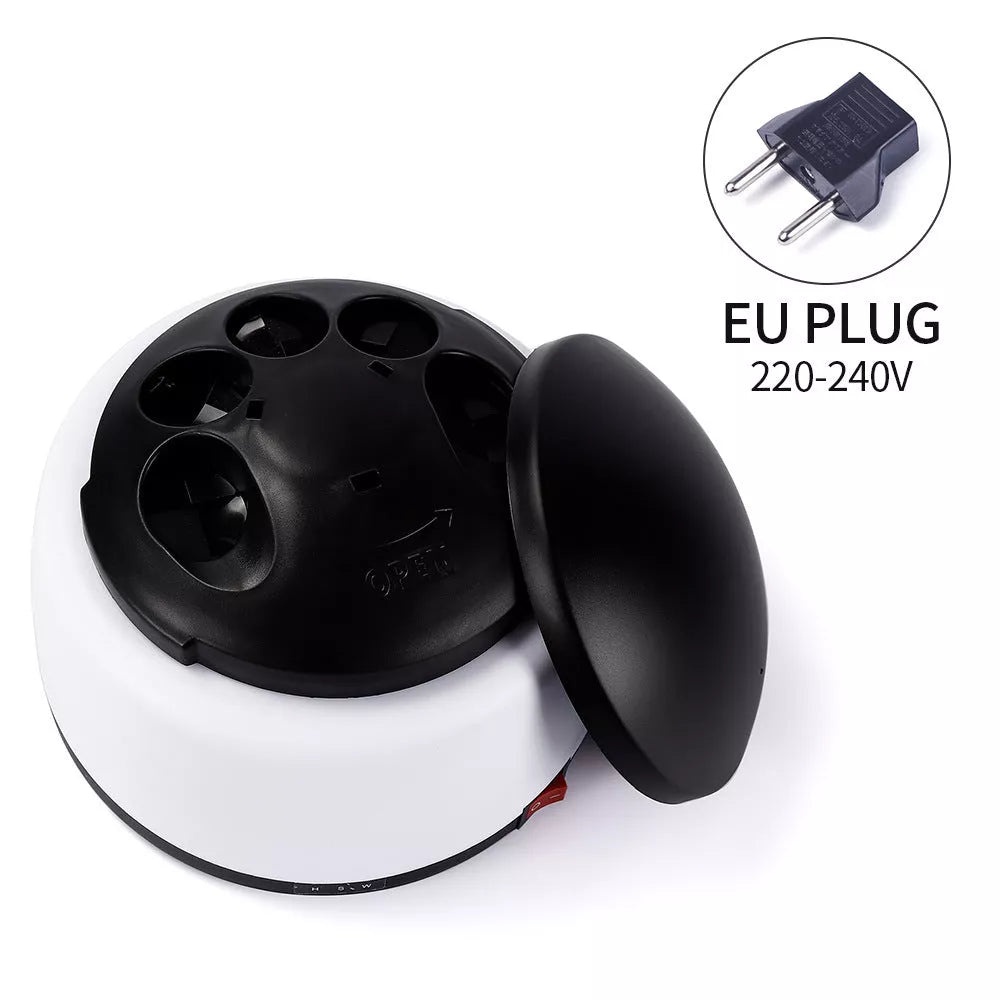 White steam nail polish remover with power cord and adapter, compact design