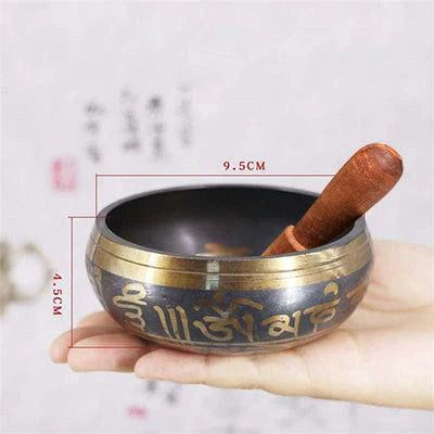 Harmonious Tibetan Singing Bowl - Copper Meditation Bowl with Vibrant, Soothing Tone