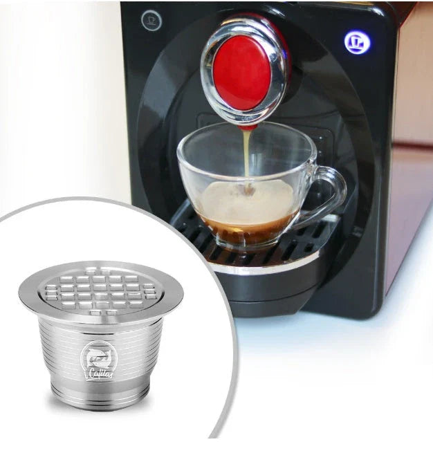 Premium stainless steel coffee capsule shells with square openings for optimal flavor extraction and brewing experience