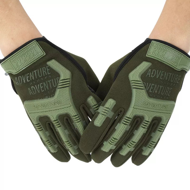 Camouflage full finger gloves for outdoor activities with durable staircase cloth and microfiber fabric