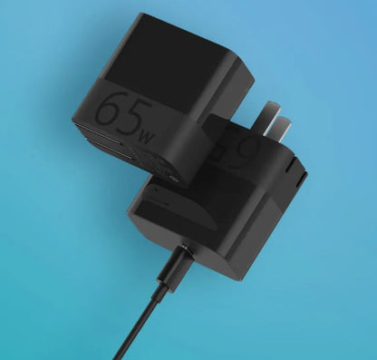 Black ZMI 65W USB-C laptop power adapter with GaN technology
