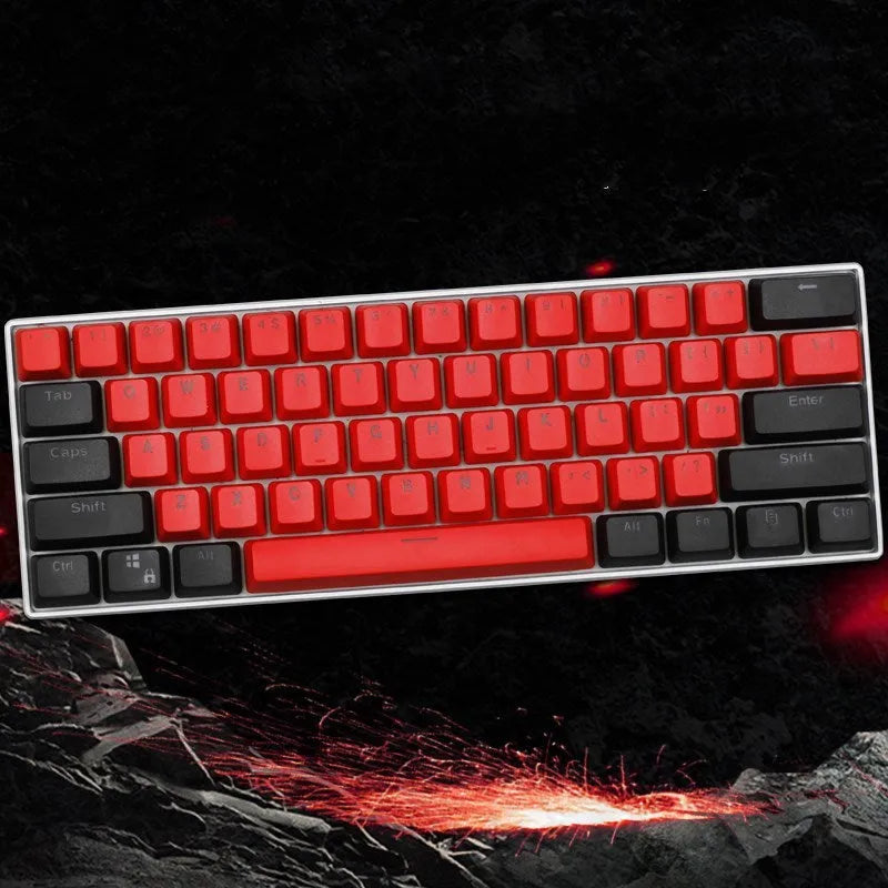 PBT transparent keycap set with matte texture and OEM height for RK61, GANSS ALT61, GH60 and I610T keyboards
