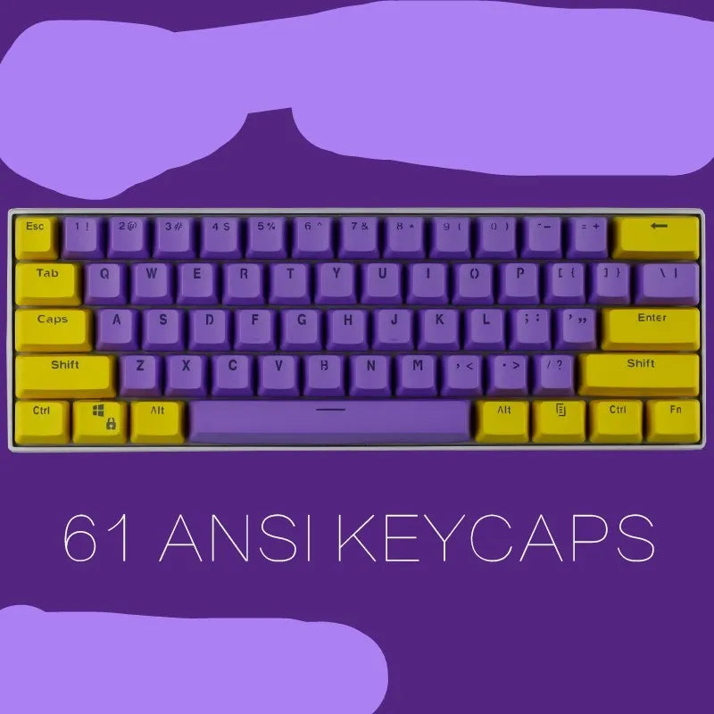 PBT transparent keycap set with matte texture and OEM height for RK61, GANSS ALT61, GH60 and I610T keyboards