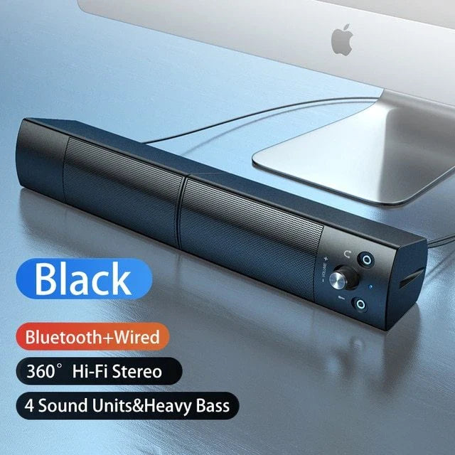 Powerful Bluetooth subwoofer speaker with dual high-power speakers, independent volume controls, and versatile connectivity options