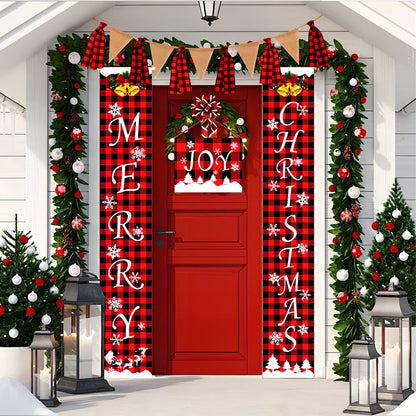 115x40cm Christmas cloth poster showing Santa Claus design in red for window decoration