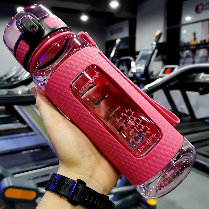 Sport water bottle in various colours with capacity markings showing different size options