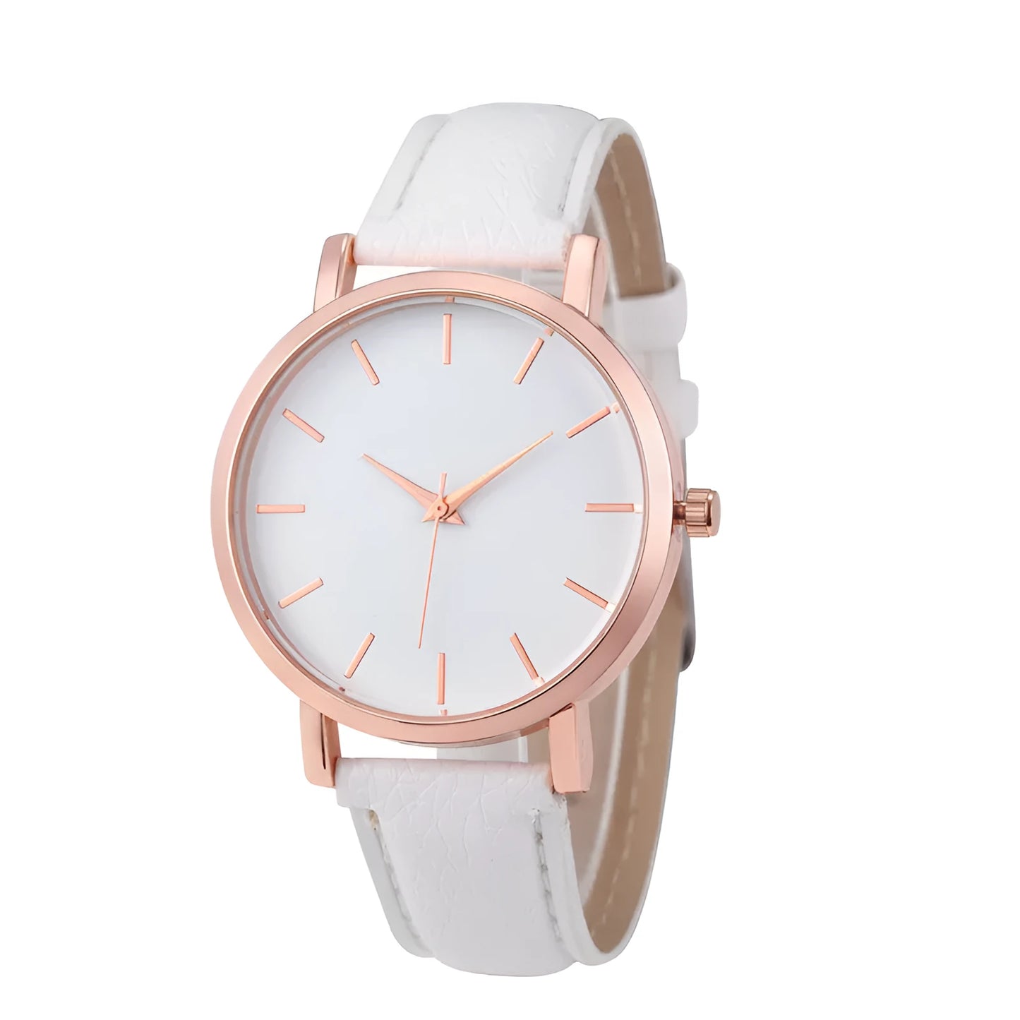 Women's square quartz watch with alloy case and PU leather strap in multiple colour options