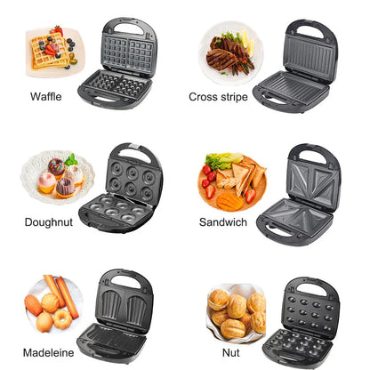 6-in-1 Versatile Kitchen Appliance: Waffle Maker, Sandwich Grill, Breakfast Station, and More