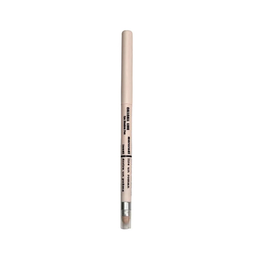 Highlight Brightening 2-in-1 waterproof eyeliner pen in a silver-purple shade with dual tips on display.