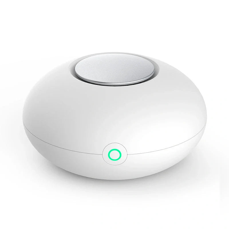 Mini Ozone Generator Deodorizer Air Purifier in white, compact size for small spaces