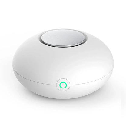 Mini Ozone Generator Deodorizer Air Purifier in white, compact size for small spaces