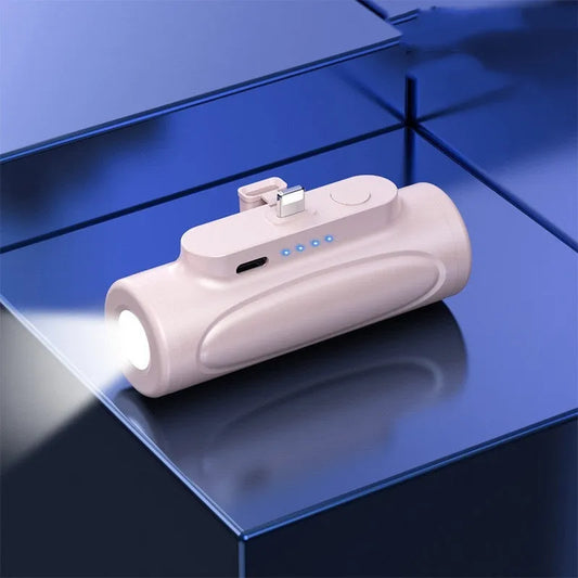 Black Creative Power Bank Glare Flashlight showing 5000mAh capacity and LED light, size 83x27x41mm