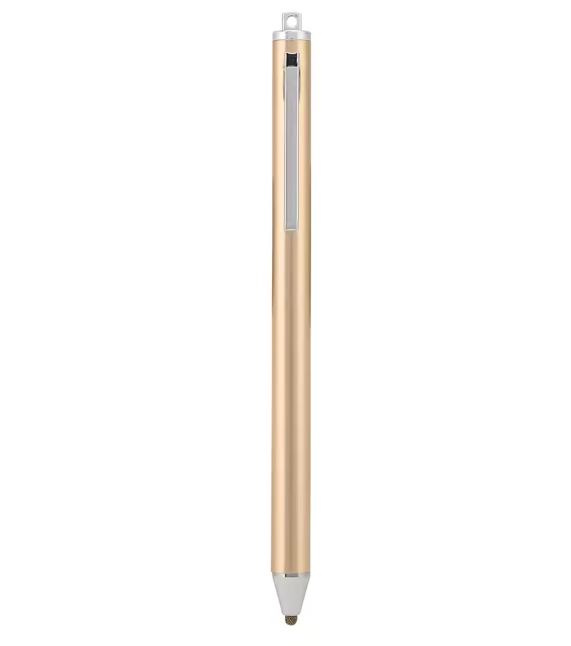 A metal stylus for touch screen painting on phones and tablets, offering fine 1.6mm tip precision without needing batteries or charging, available in seven colours including sky blue and gold.