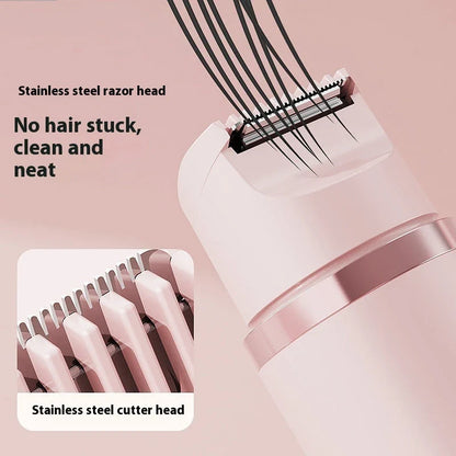 Dual-head electric razor for painless, mess-free hair removal on the face, underarms, bikini line, and legs