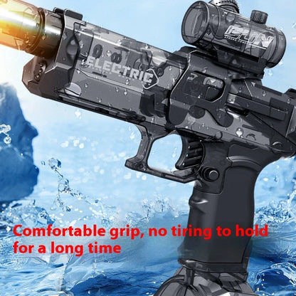 Powerful Electric Water Blaster with rechargeable battery, long range, and durable ABS construction for endless summer fun