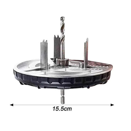 Versatile adjustable punch saw with a wide range of cutting diameters, allowing precise hole cutting in wood and other materials
