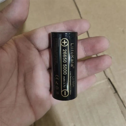 18650 lithium battery 5000mAh 3.6V 20A with 65mm length, available in 18650 and 26650 style options