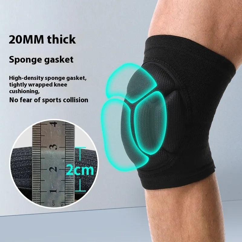Black or blue knee pads with thickening sponge for volleyball, dance, hiking, and camping protection