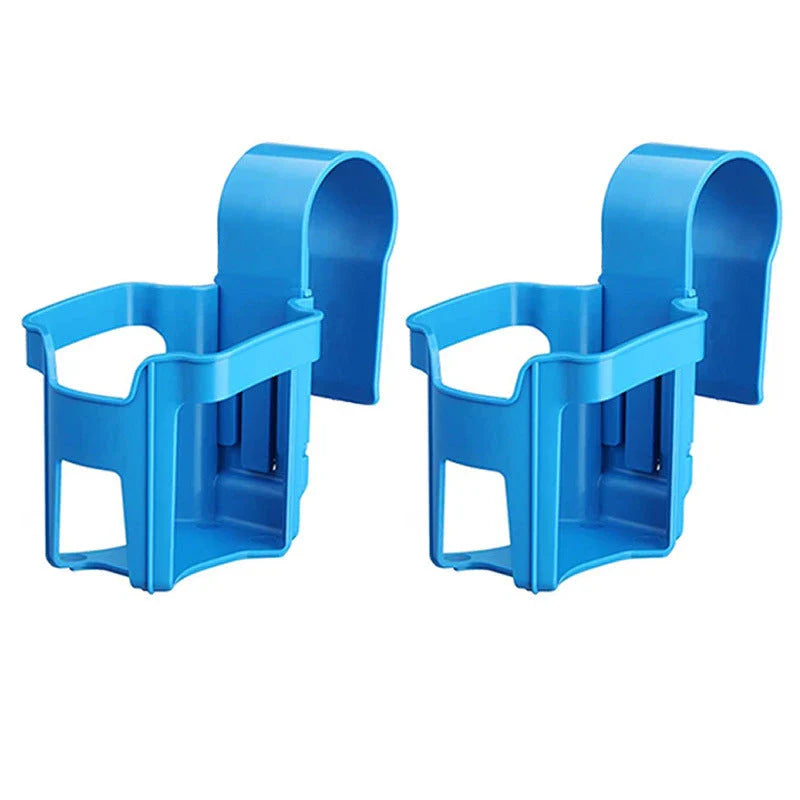 Poolside drink holder made of durable ABS plastic, designed to securely hold beverages near the pool edge