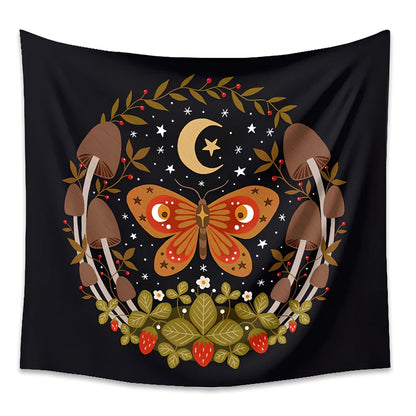 Bohemian animal print polyester tapestry in 180x230cm size hanging on wall, machine-woven for room decor