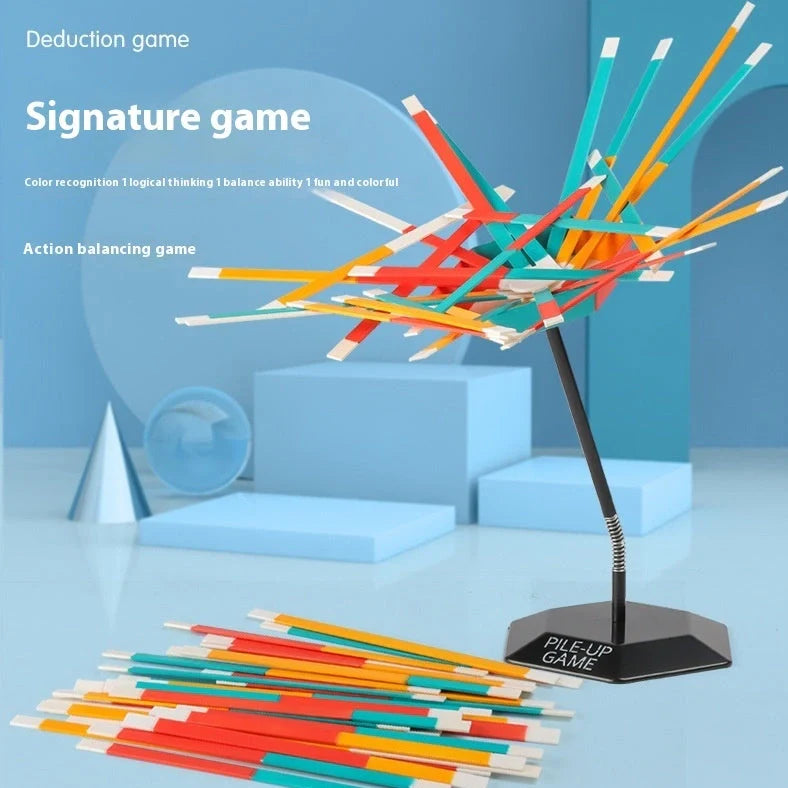 Children's educational gravity balance training board game with buckle mechanics and 28×13×8cm plastic design