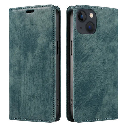 Magnetic flip phone case cover in seven colours for iPhone models with TPU and leather construction