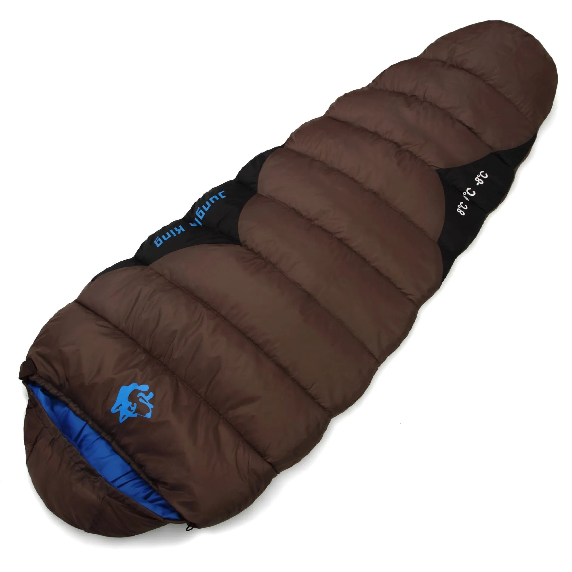 Heavyweight cotton camping sleeping bag with compression sack in Army Green colour