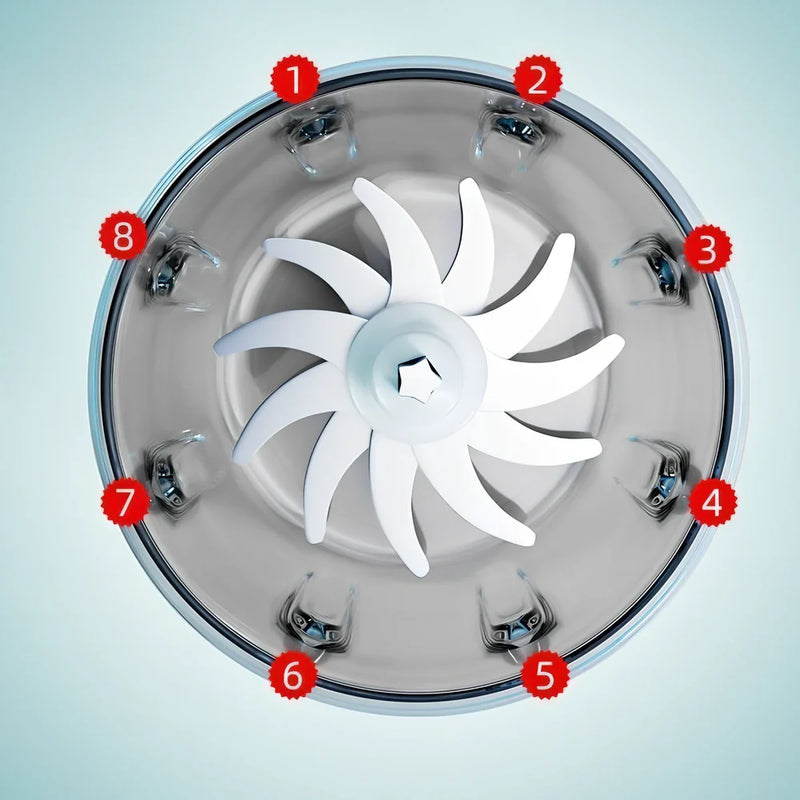 Household electric sand ice machine with 200W motor crushes ice efficiently for home use, featuring compact 105x105x205mm plastic construction in cherry blossom powder colour