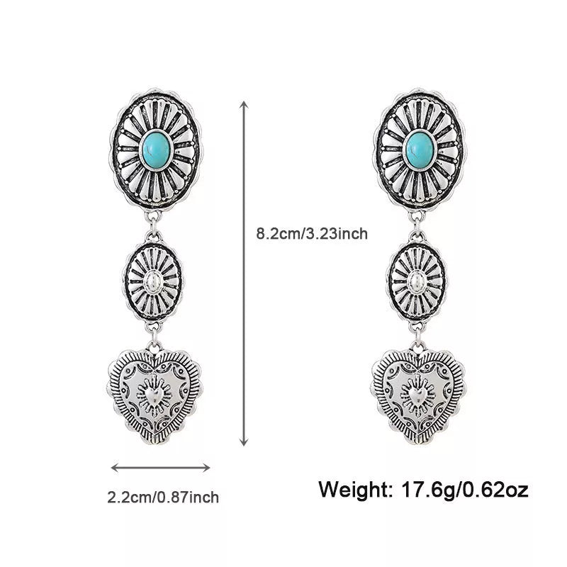 Semi-precious stone beaded twin earrings for women in original design with crosses and hearts
