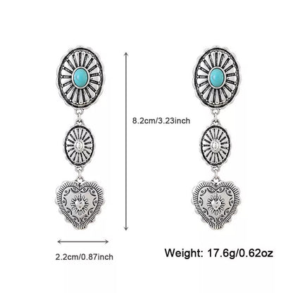 Semi-precious stone beaded twin earrings for women in original design with crosses and hearts