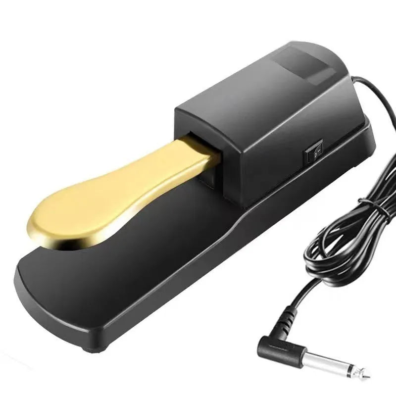 Single-leg sustain pedal for keyboards, 635.2mm long, made of black ABS plastic