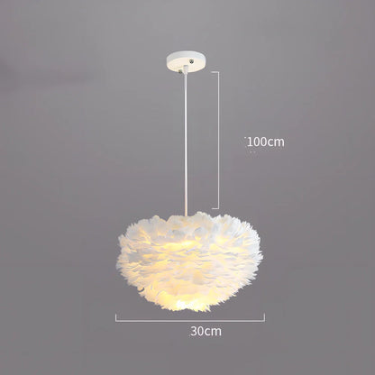 Modern iron chandelier with remote control and LED lighting in grey, pink, or white colours