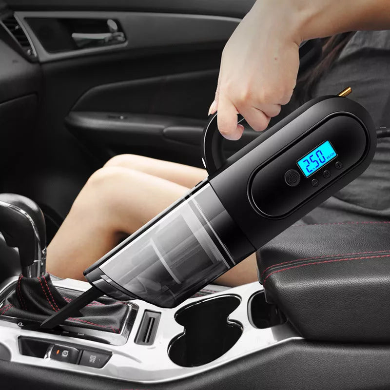 Multi-function Vehicle Vacuum Cleaner with tire pressure detection and lighting